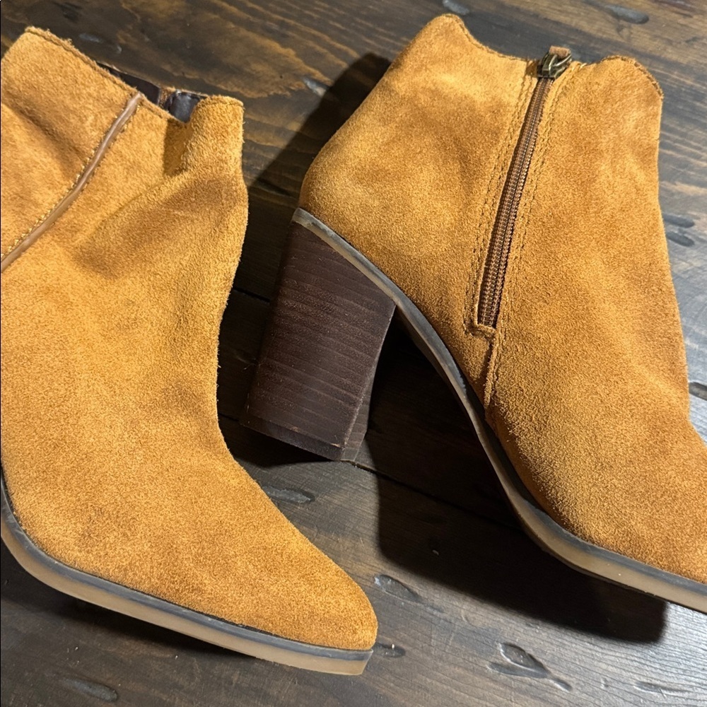 ALDO-Tan Leather Suede Ankle Boots - Picture 2 of 5